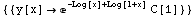 {{y[x] -> e^(-Log[x] + Log[1 + x]) C[1]}}
