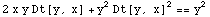 2 x y Dt[y, x] + y^2 Dt[y, x]^2 == y^2